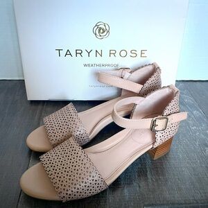 Taryn Rose Marina Leather Seashell Pink Sandals Sz 7.5 Nib